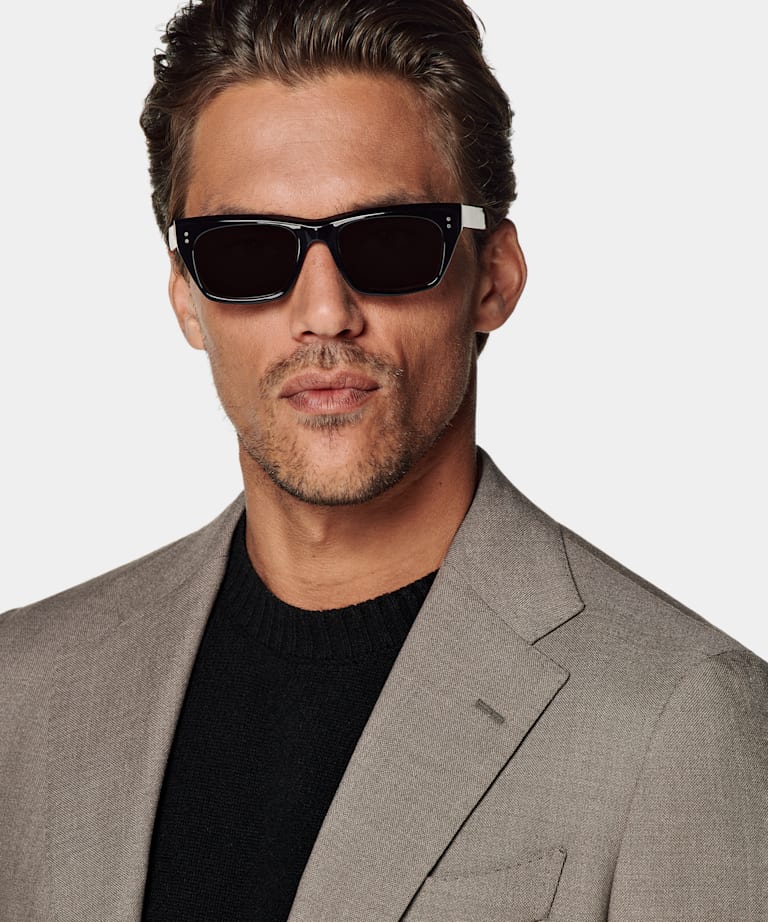 Taupe Tailored Fit Havana Suit Jacket
