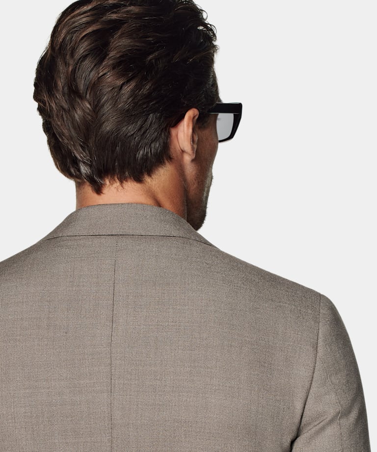 Taupe Tailored Fit Havana Suit Jacket