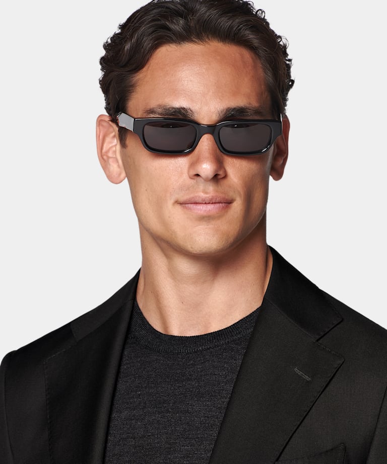 Black Tailored Fit Havana Suit Jacket