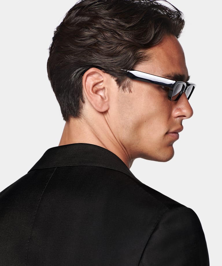 Black Tailored Fit Havana Suit Jacket