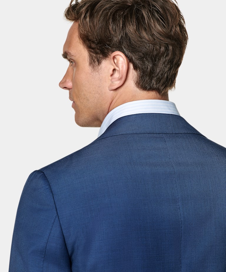 Mid Blue Tailored Fit Havana Suit Jacket