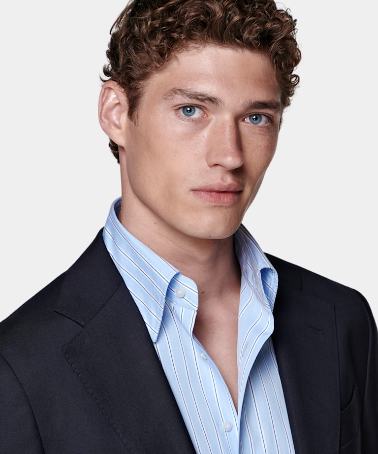 Navy Tailored Fit Havana Suit Jacket