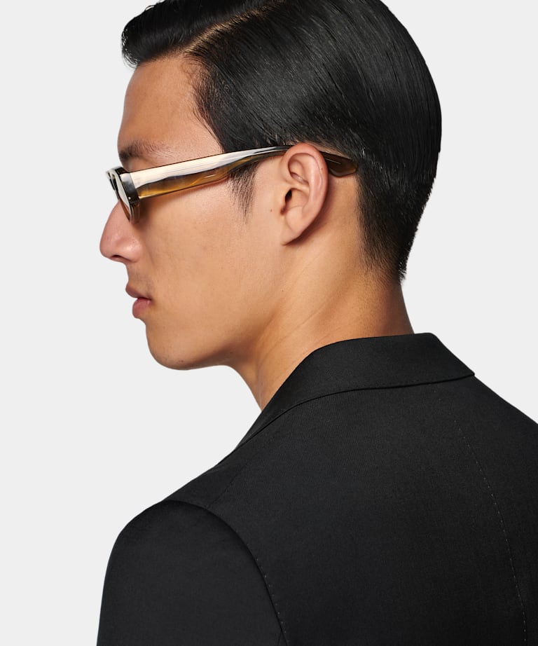 Black Tailored Fit Havana Suit Jacket