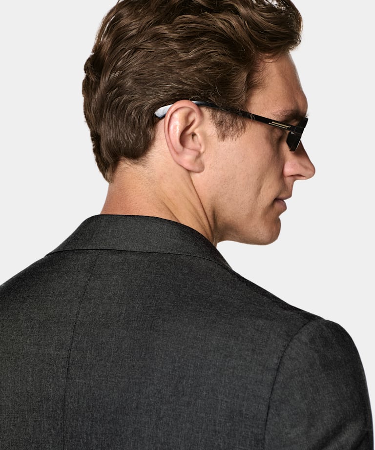 Dark Grey Perennial Tailored Fit Havana Suit Jacket
