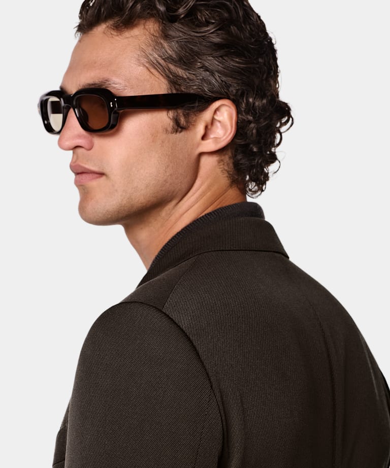 Dark Brown Tailored Fit Milano Suit Jacket