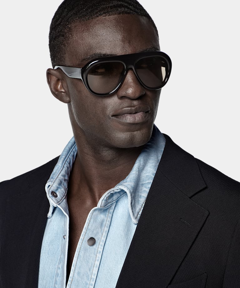 Navy Tailored Fit Milano Suit Jacket