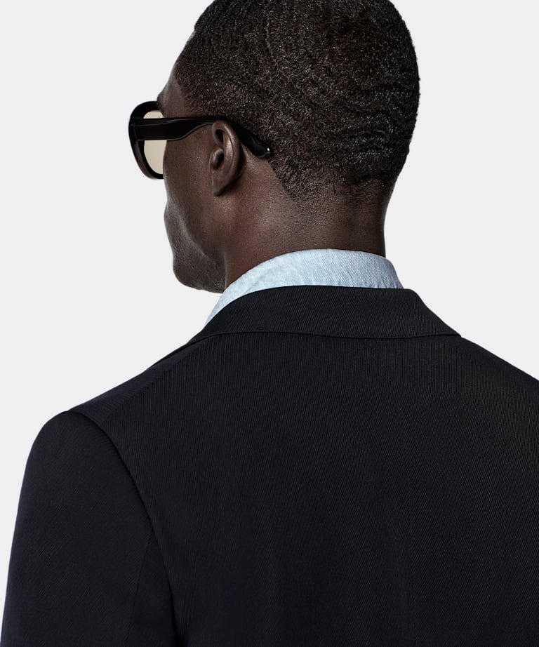 Navy Tailored Fit Milano Suit Jacket
