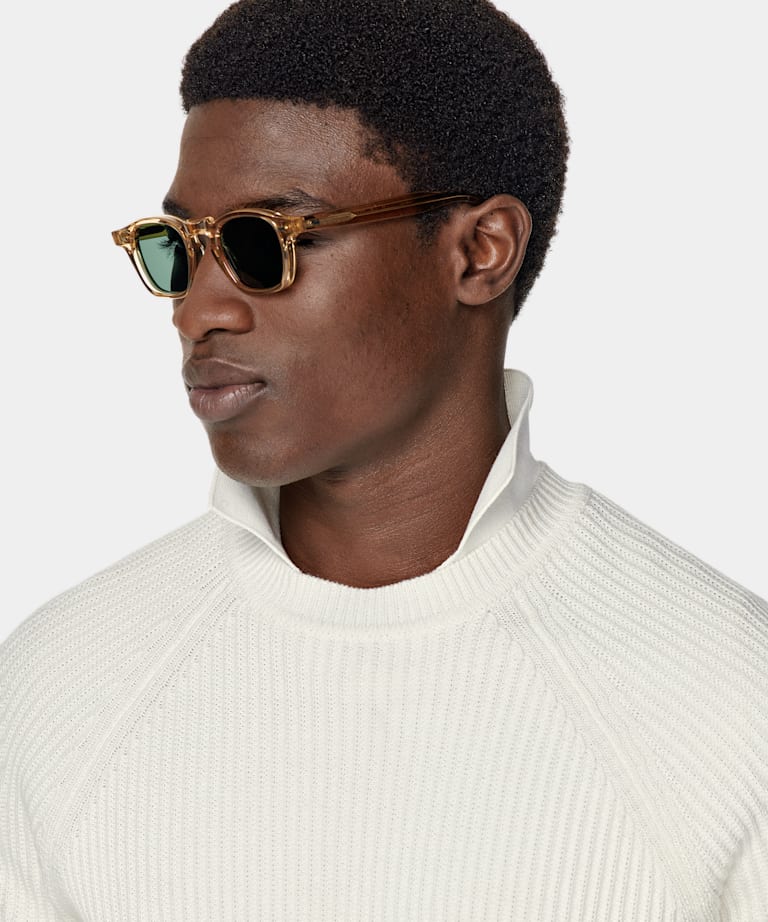 Off-White Ribbed Crewneck