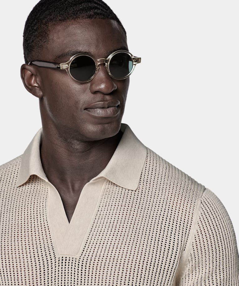 Poloshirt sand knopffrei Crochet