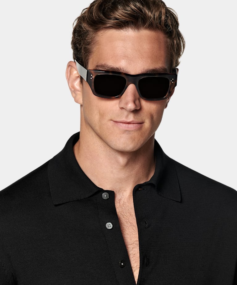 Polo de manga larga negro