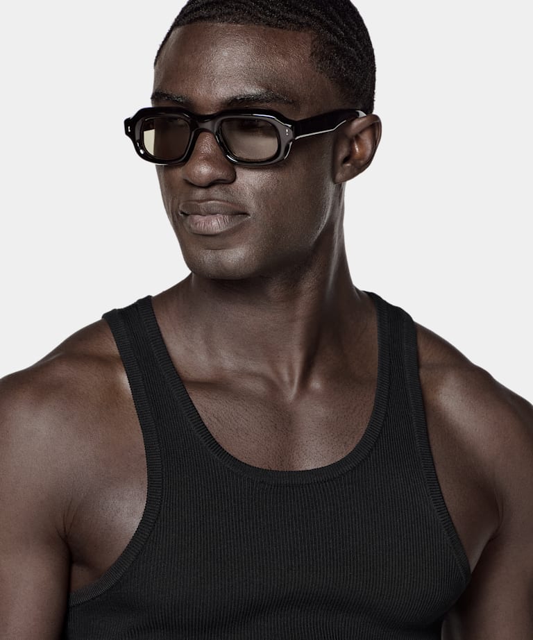 Black Ribbed Tank Top