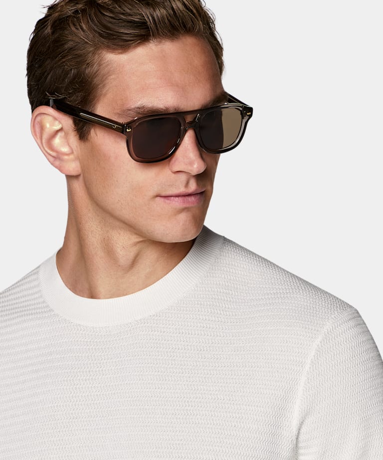 Off-White Jacquard Short Sleeve Crewneck