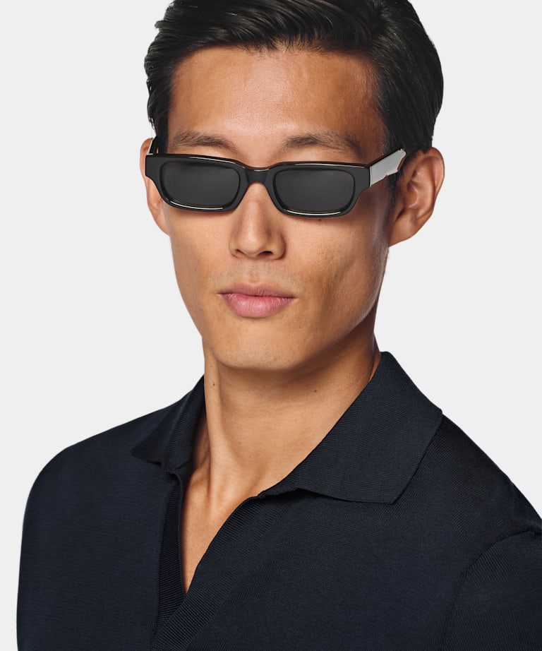 Navy Buttonless Polo