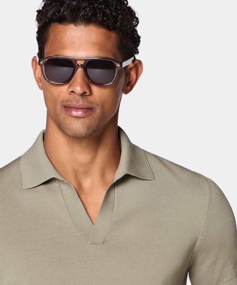 Green Buttonless Polo