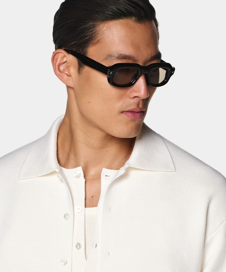 Off-White Long Sleeve Polo Cardigan