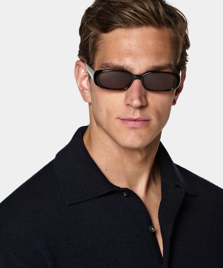 Polo Langarm navy