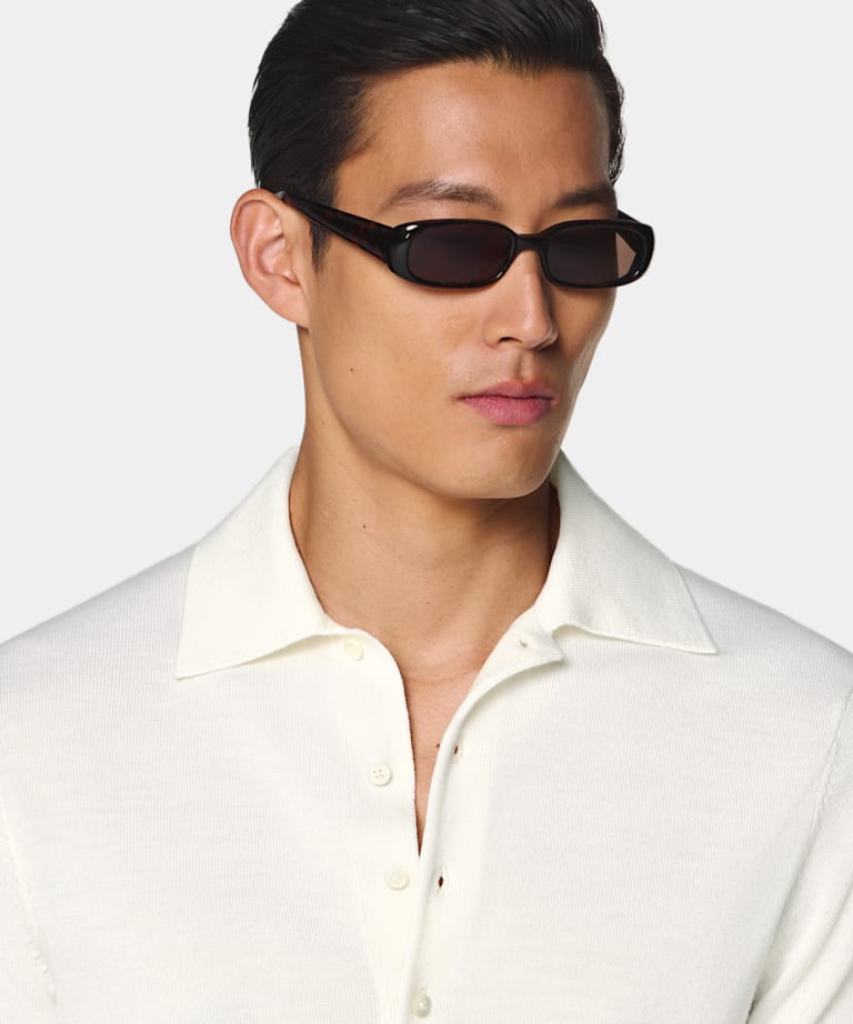 Off-White Merino Long Sleeve Polo