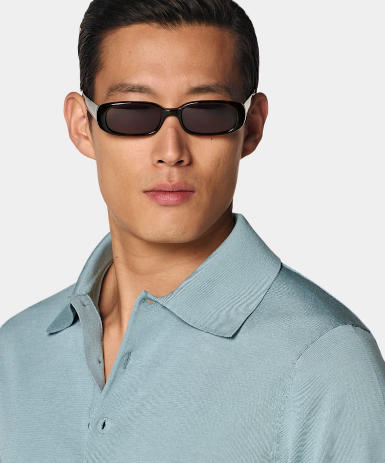 Light Blue Long Sleeve Polo