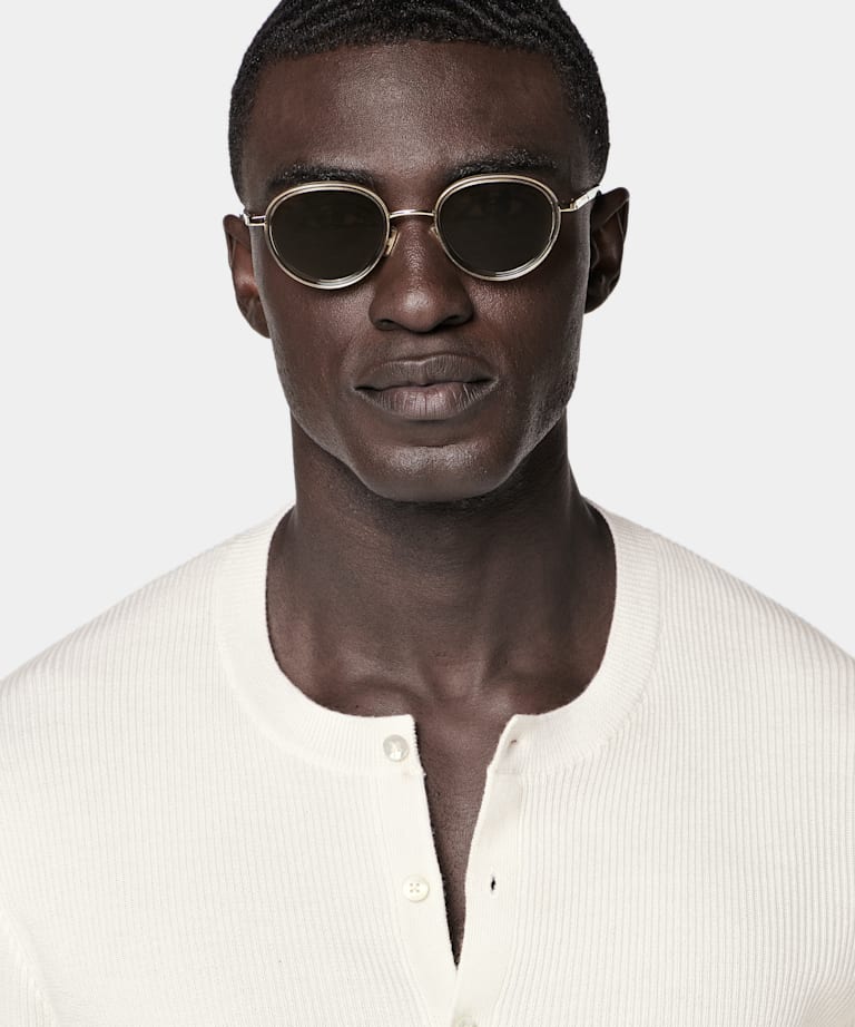 Henley c&ocirc;tel&eacute; blanc cass&eacute;