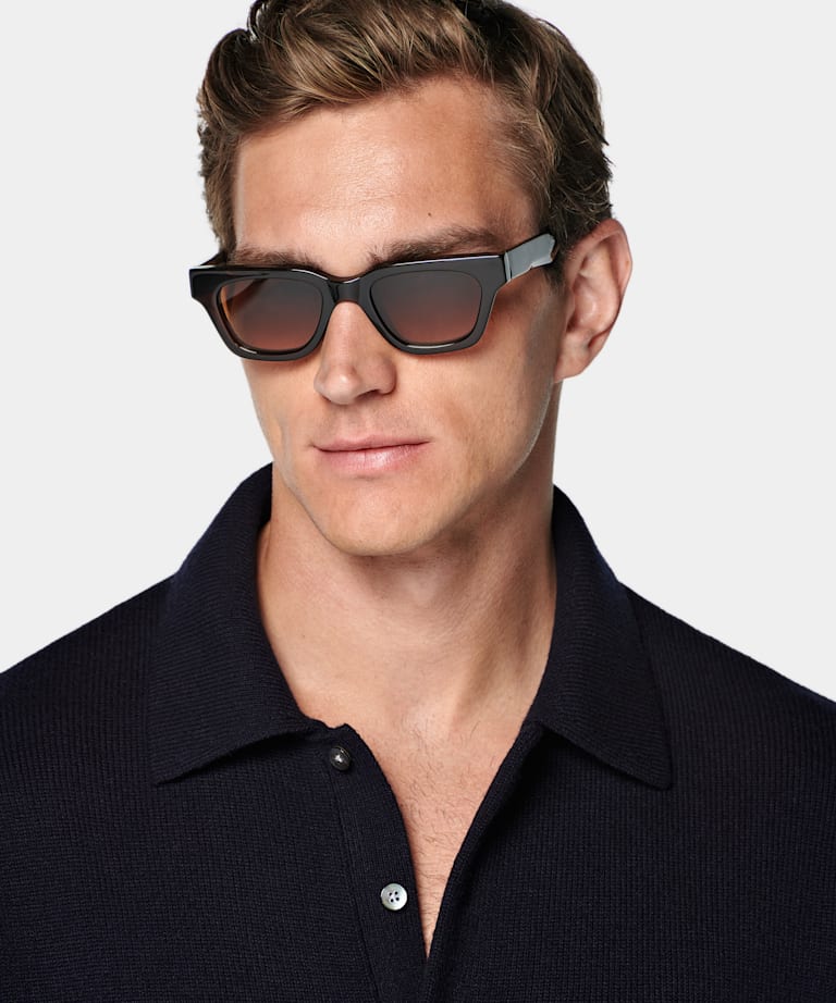 Navy Long Sleeve Polo