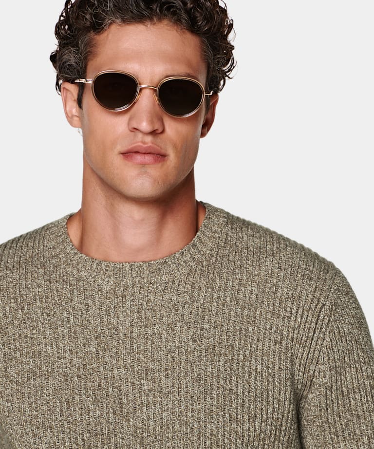 Green Mouliné Crewneck