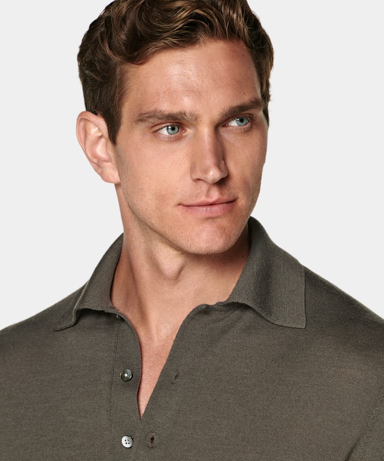 Green Long Sleeve Polo