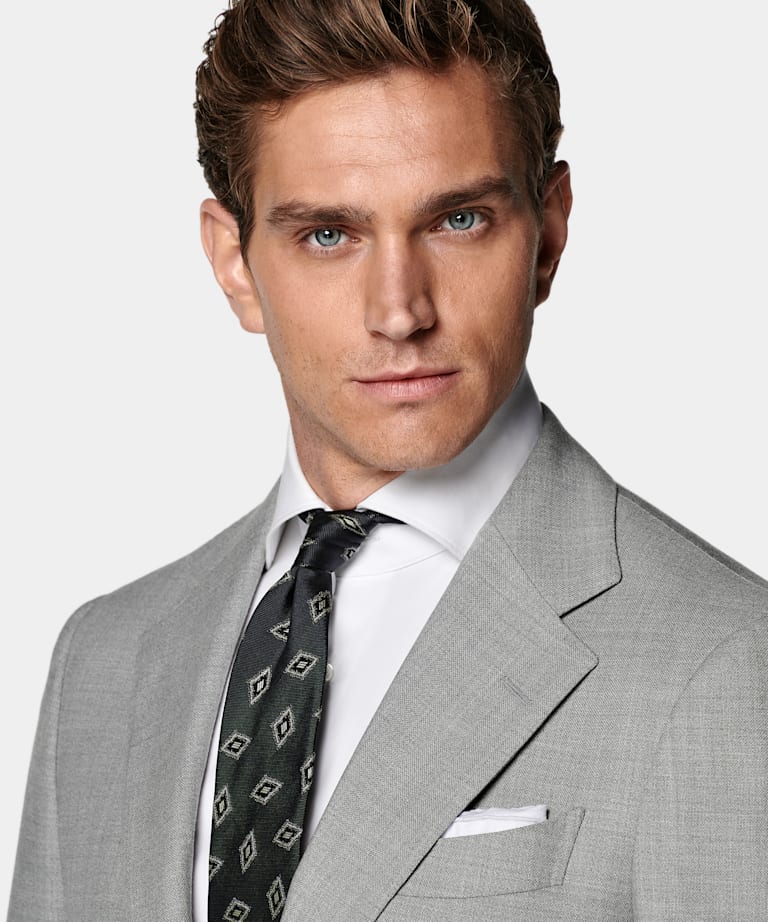 Light Grey Tailored Fit Havana Suit