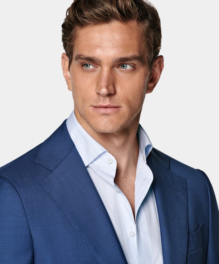 Mid Blue Tailored Fit Havana Suit