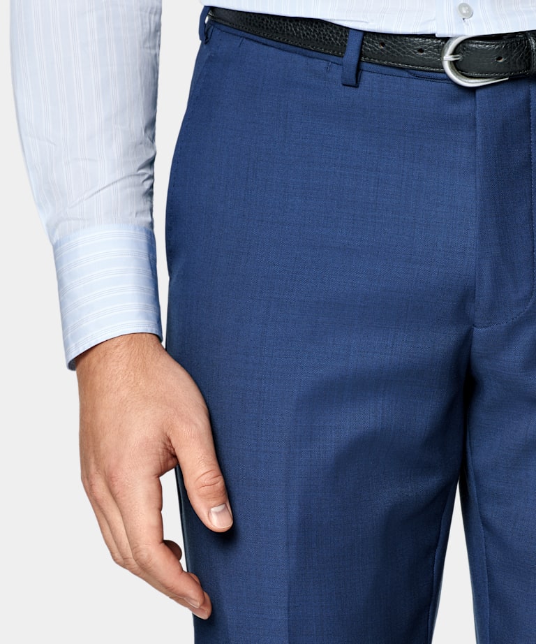 Mid Blue Tailored Fit Havana Suit