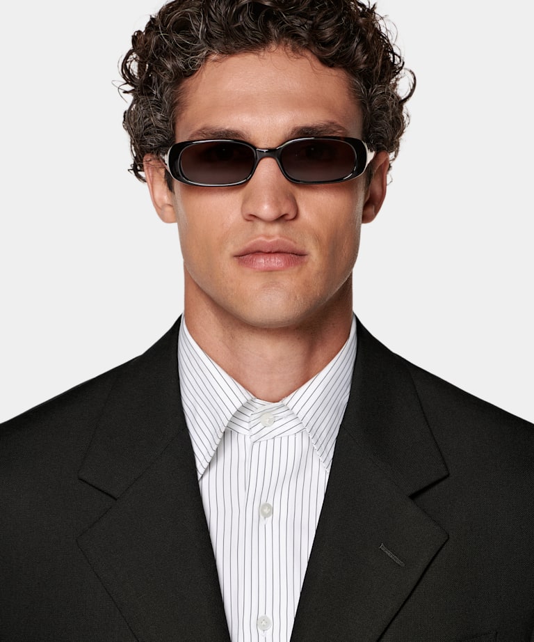 Black Relaxed Fit Roma Suit