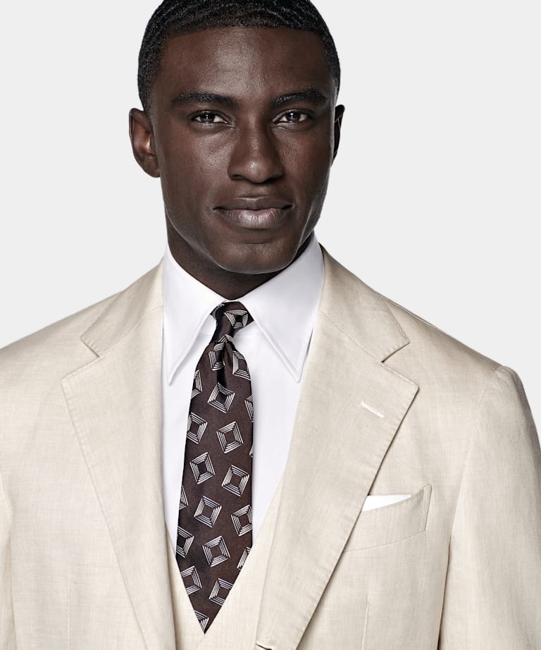 Traje Havana tres piezas arena corte Tailored