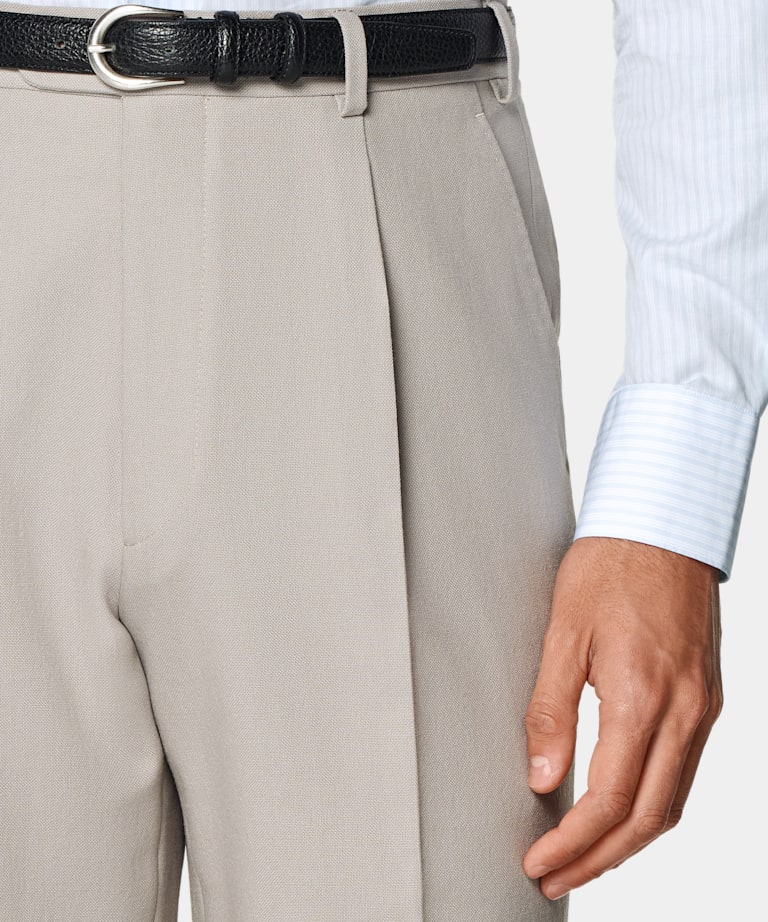 Light Taupe Relaxed Fit Roma Suit