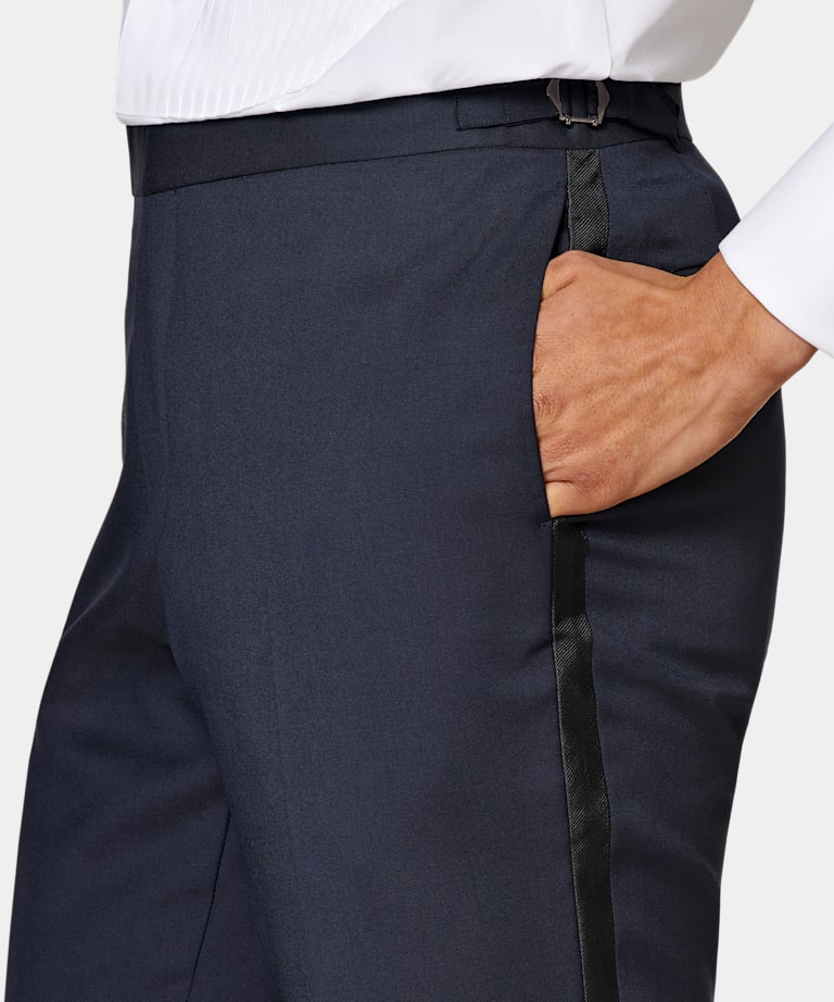 Navy Three-Piece Tailored Fit Lazio Tuxedo