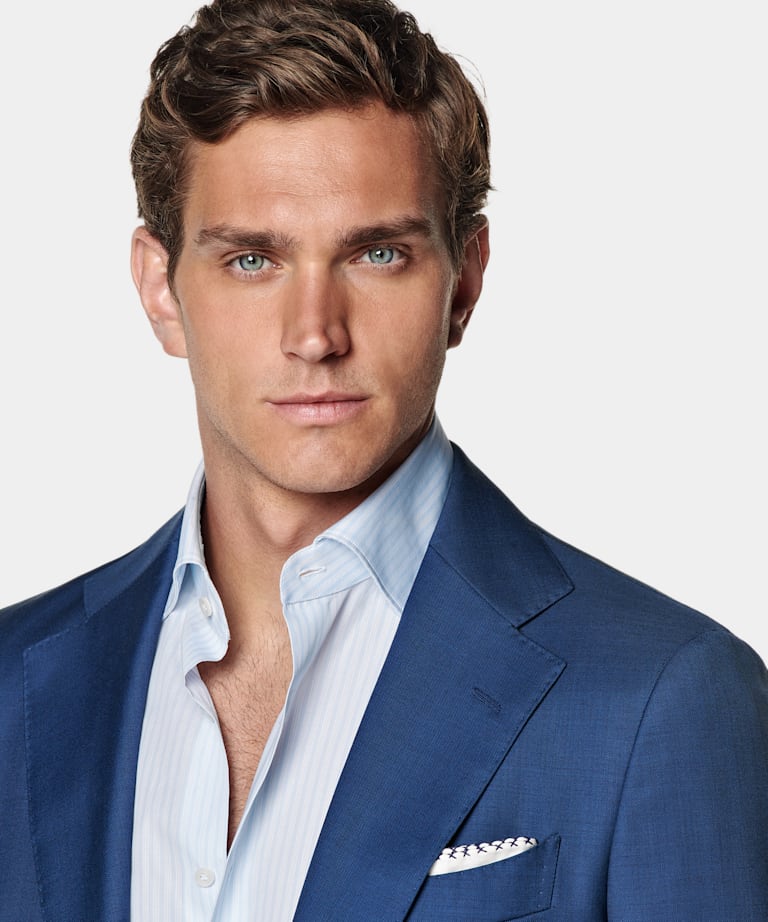 Mid Blue Tailored Fit Havana Suit