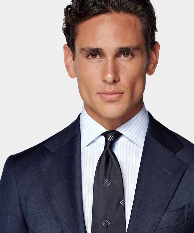 Mid Blue Tailored Fit Havana Suit