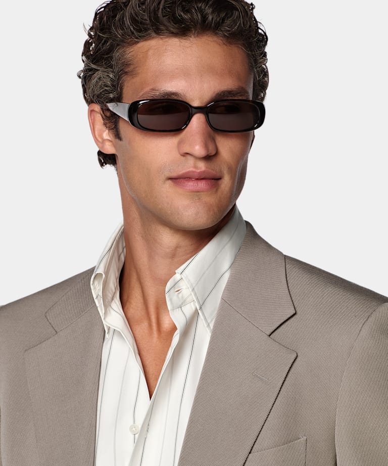 Mid Taupe Relaxed Fit Roma Suit