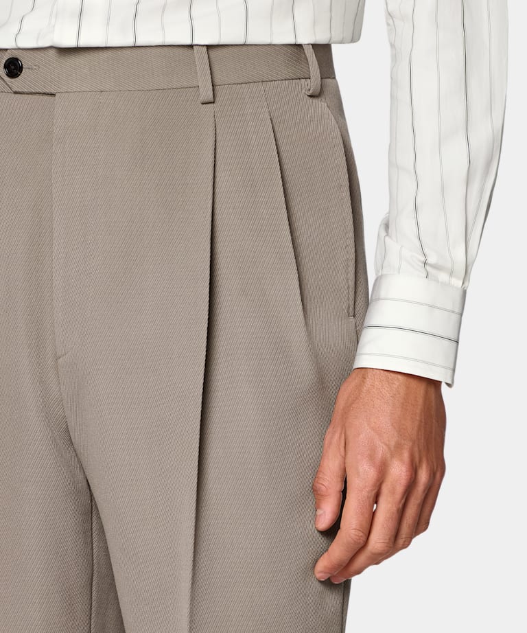 Mid Taupe Relaxed Fit Roma Suit