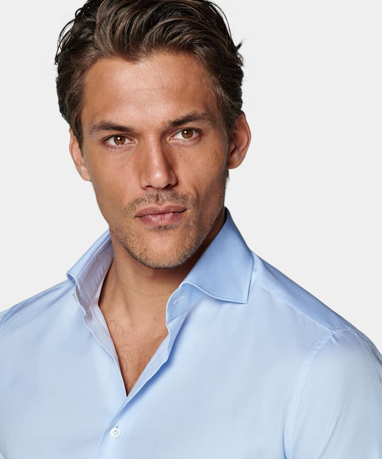 Light Blue Cutaway Collar Shirt