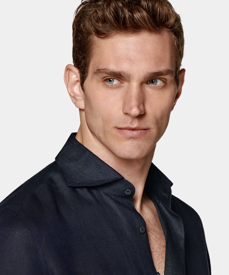 Navy Slim Fit Shirt