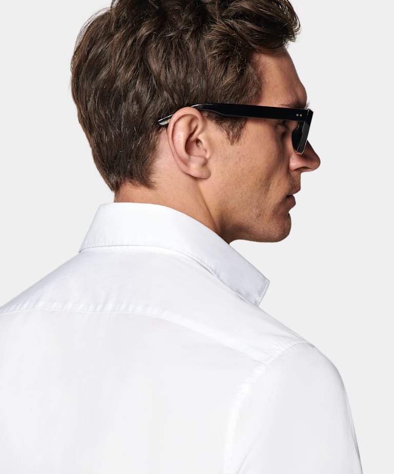 White Poplin Slim Fit Shirt