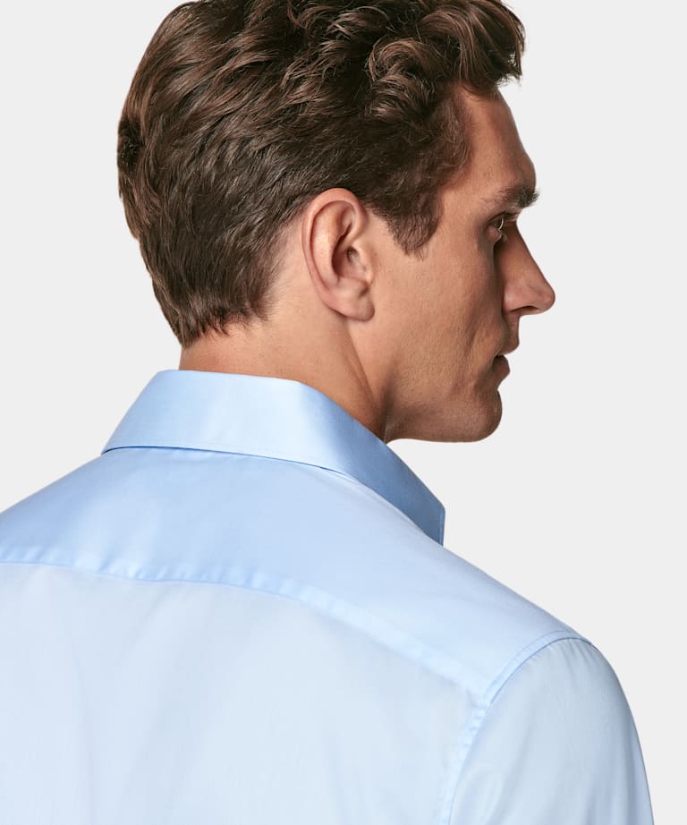 Light Blue Twill Tailored Fit Shirt
