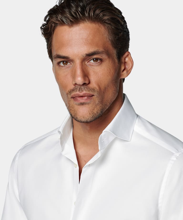 White Twill Tailored Fit Shirt