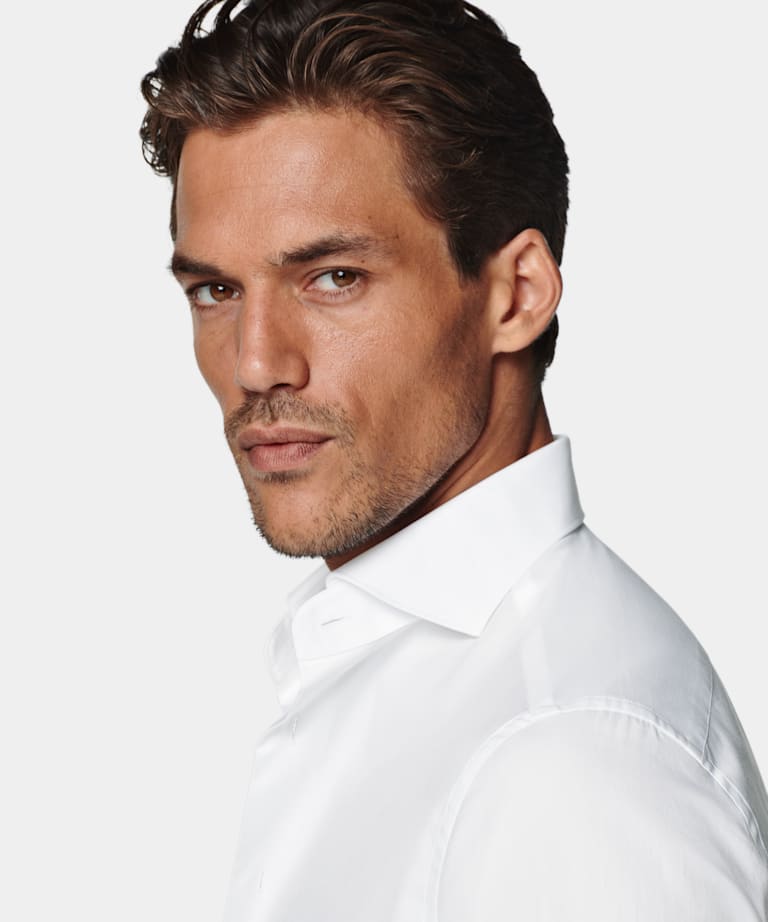 White Twill Tailored Fit Shirt