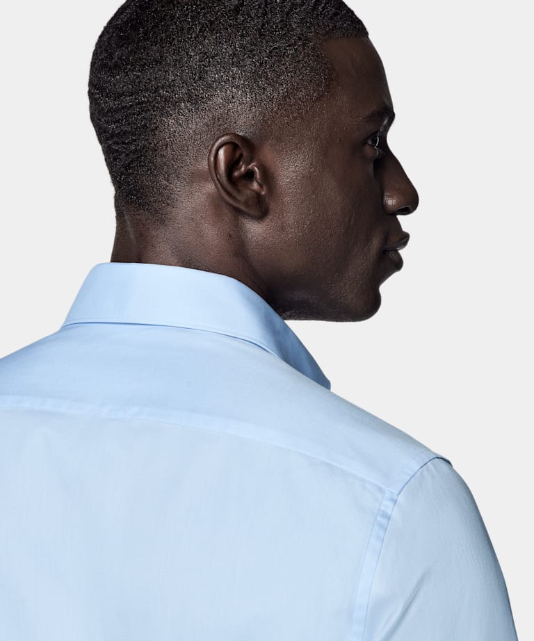 Light Blue Twill Tailored Fit Shirt
