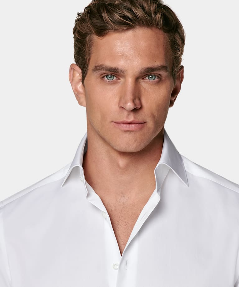 White Twill Tailored Fit Shirt