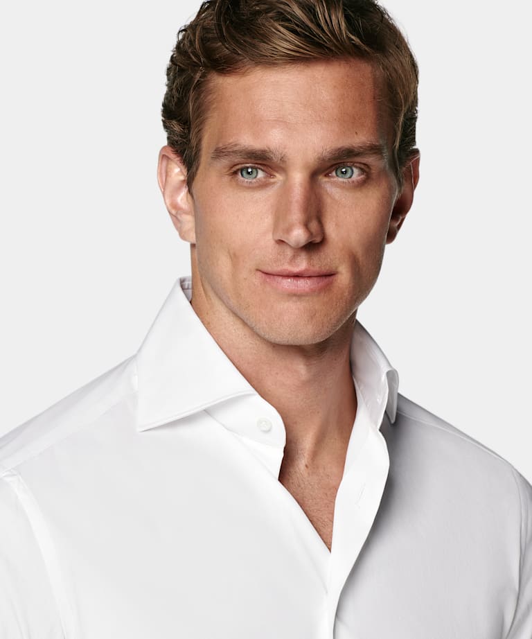 White Poplin Tailored Fit Shirt