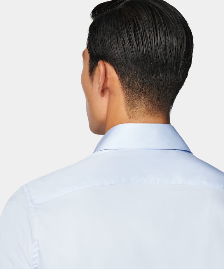Camisa de sarga corte Tailored azul claro