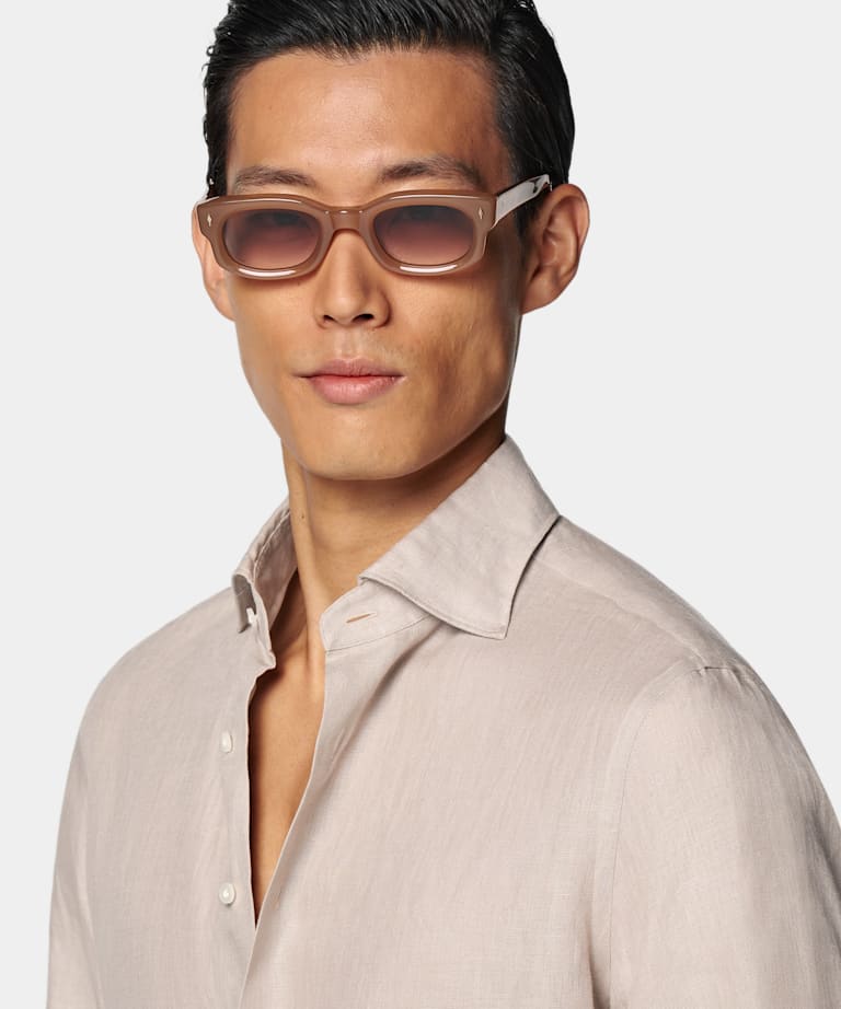 Light Brown Tailored Fit Shirt
