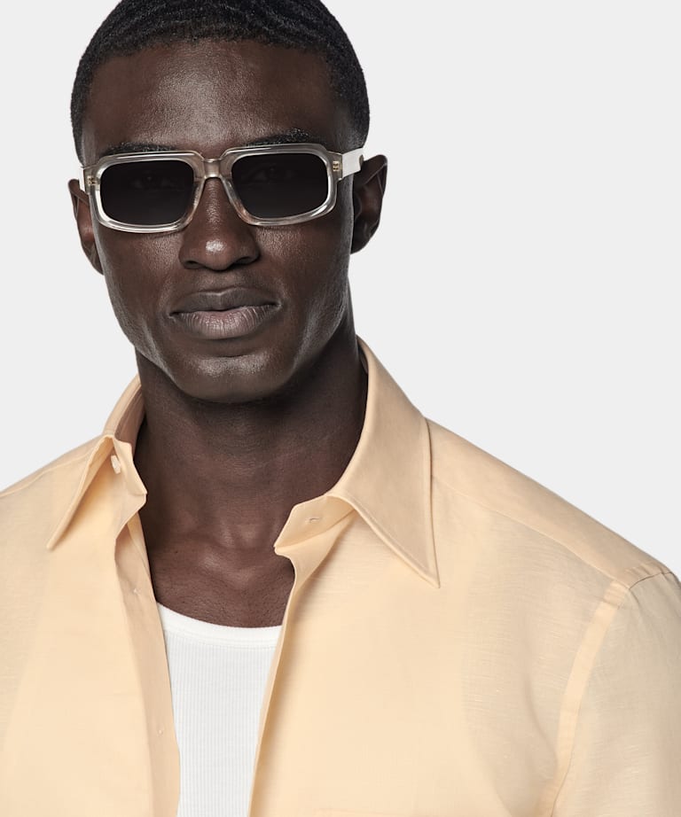 Light Yellow Tailored Fit Shirt