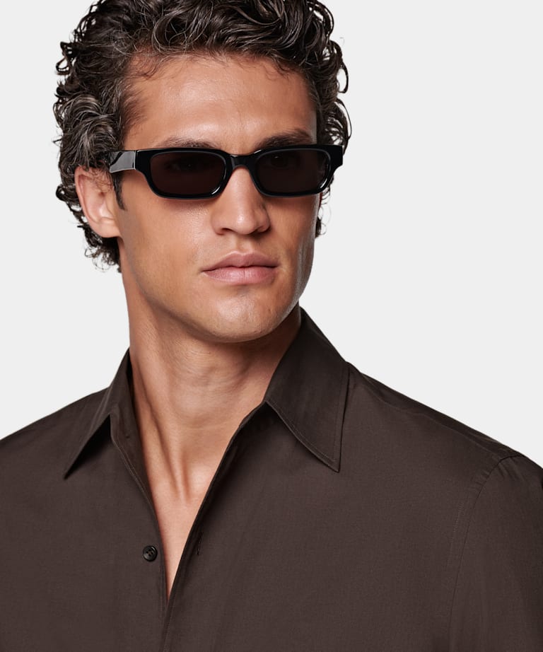 Brown Tailored Fit Shirt